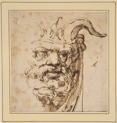 Een sylvan masker door Agostino Carracci